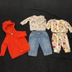 Girls Bundle Baby Clothing Outfit Set Infant 0-3M 3-6M Sweater Bubble Jeans Fall